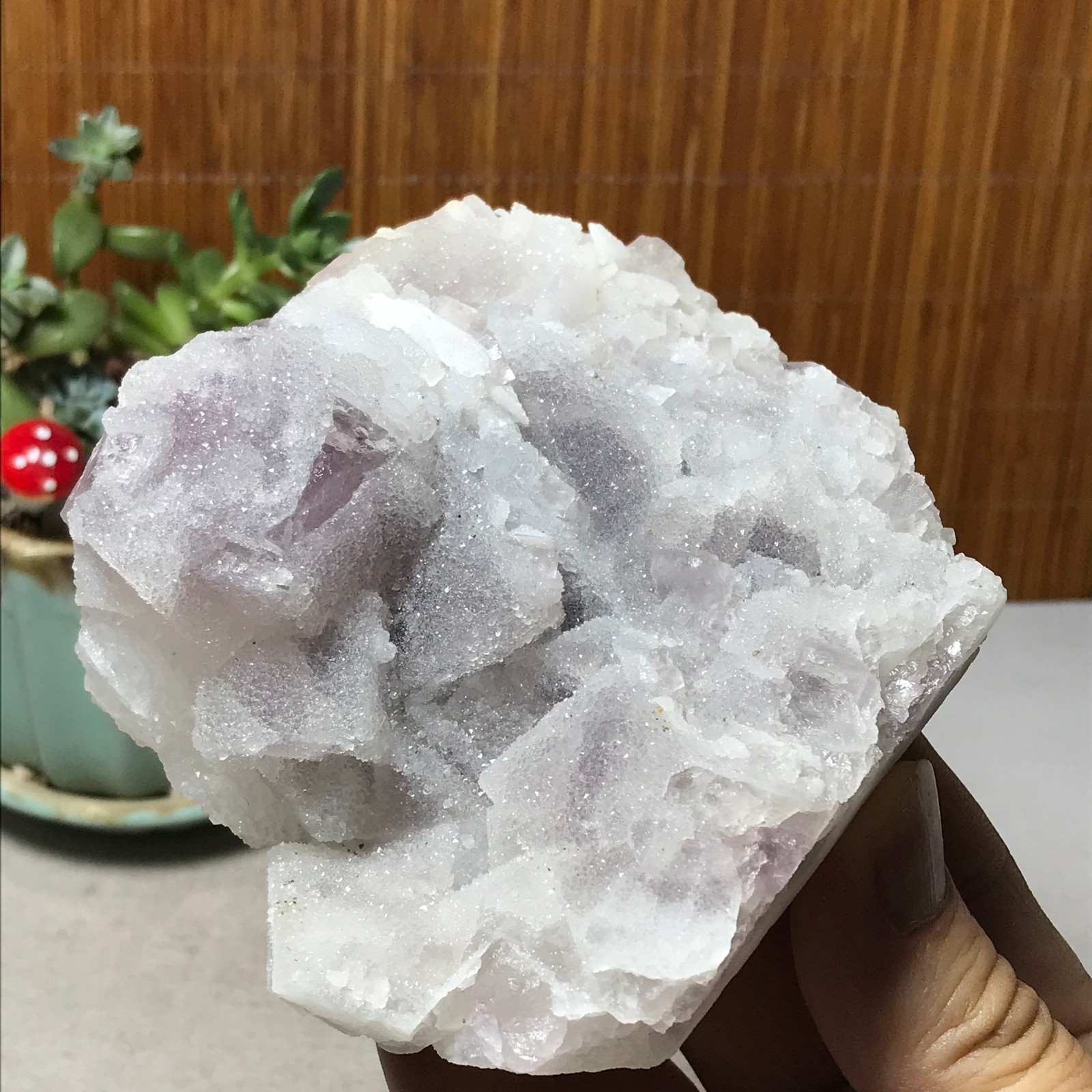 115-85-36mm Natural Light purple calcite fluorite Mineral Specimen 439g A6068