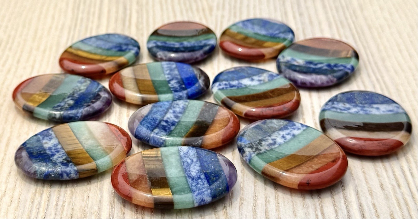 Wholesale Lot 12 PCs Natural Crystal Worry Stone Healing Energy