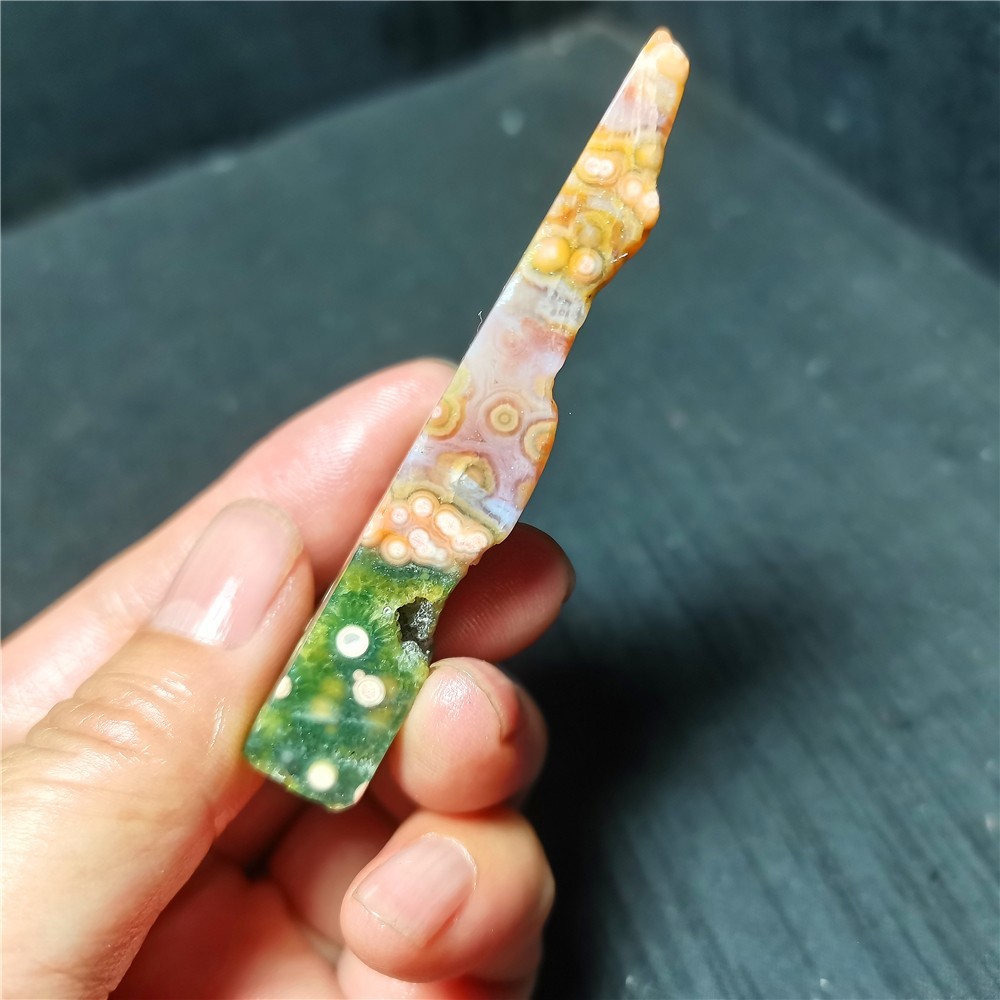 Rare 22G Natural Orbicular Ocean Jasper 8th Vein Rough Healing A134