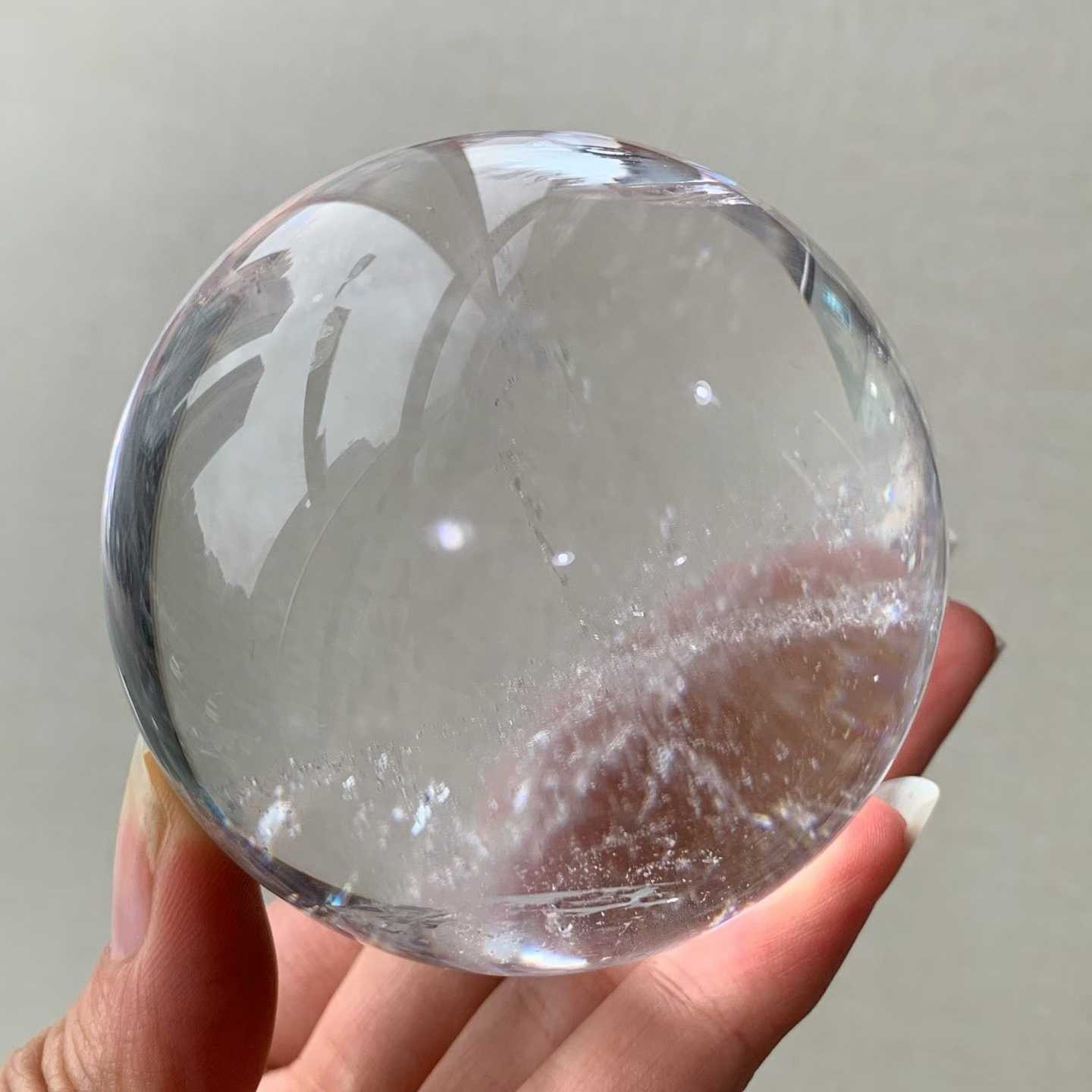 449g Natural White Quartz Sphere Crystal Ball Reiki Healing Decor