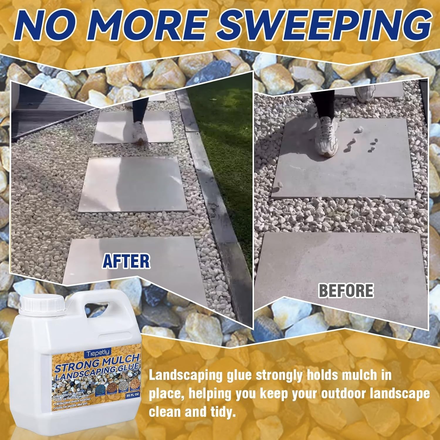 Mulch and Rock Glue for Landscaping, Concentrated Mulch Anchor for Gravel, Rocks