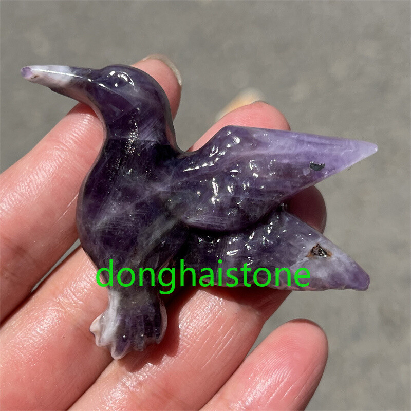 2.4″ Natural Dreamy Amethyst Phoenix bird Skull Quartz Crystal Skull Healing 1PC