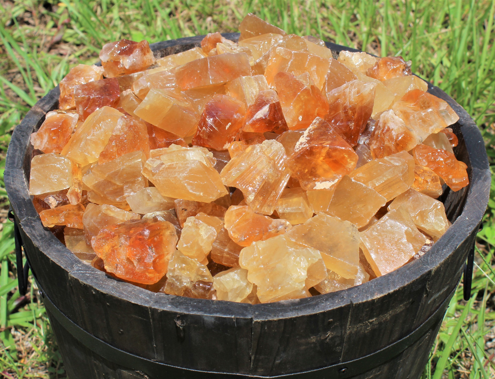 1/2 lb Bulk Lot Natural Rough Honey Calcite (Raw Crystal, Caramel Calcite) 8 oz