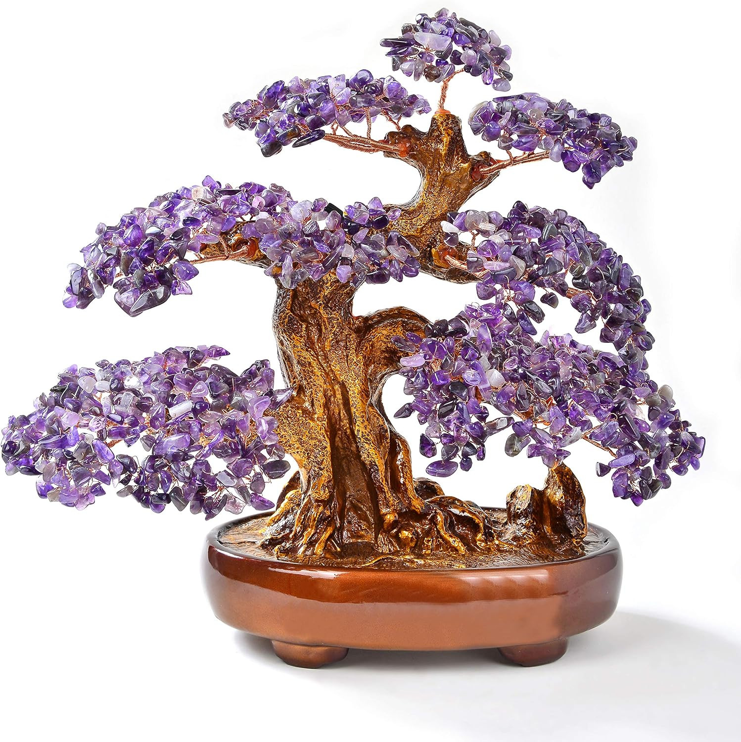 KALIFANO Natural Amethyst (1,251 Gemstone Count) Chakra Crystal Tree with Healin