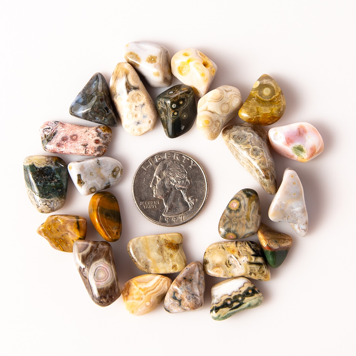 50g Tumbled Ocean Sea Japer Gemstone Crystals 15-30 Stones Gem Rock Specimens