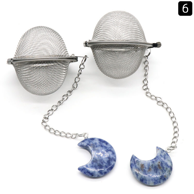 10PCS Natural Alloy Crystal Moon Shaped Pendant Tea Maker Filter Craft