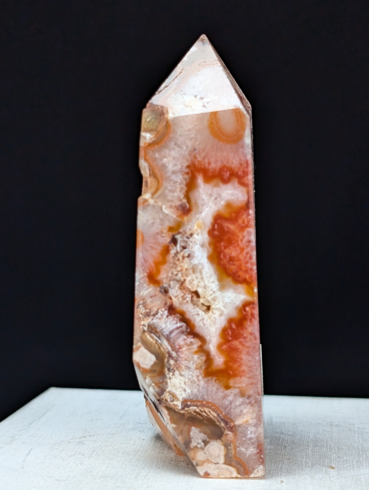 Carnelian Tower Drusy Quartz Point Crystal Big Chakra Gemstone