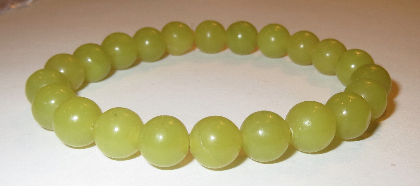 *HEALERITE 8MM ROUND SMOOTH MAGNESIUM SILICATE NATURAL CRYSTAL BRACELET*