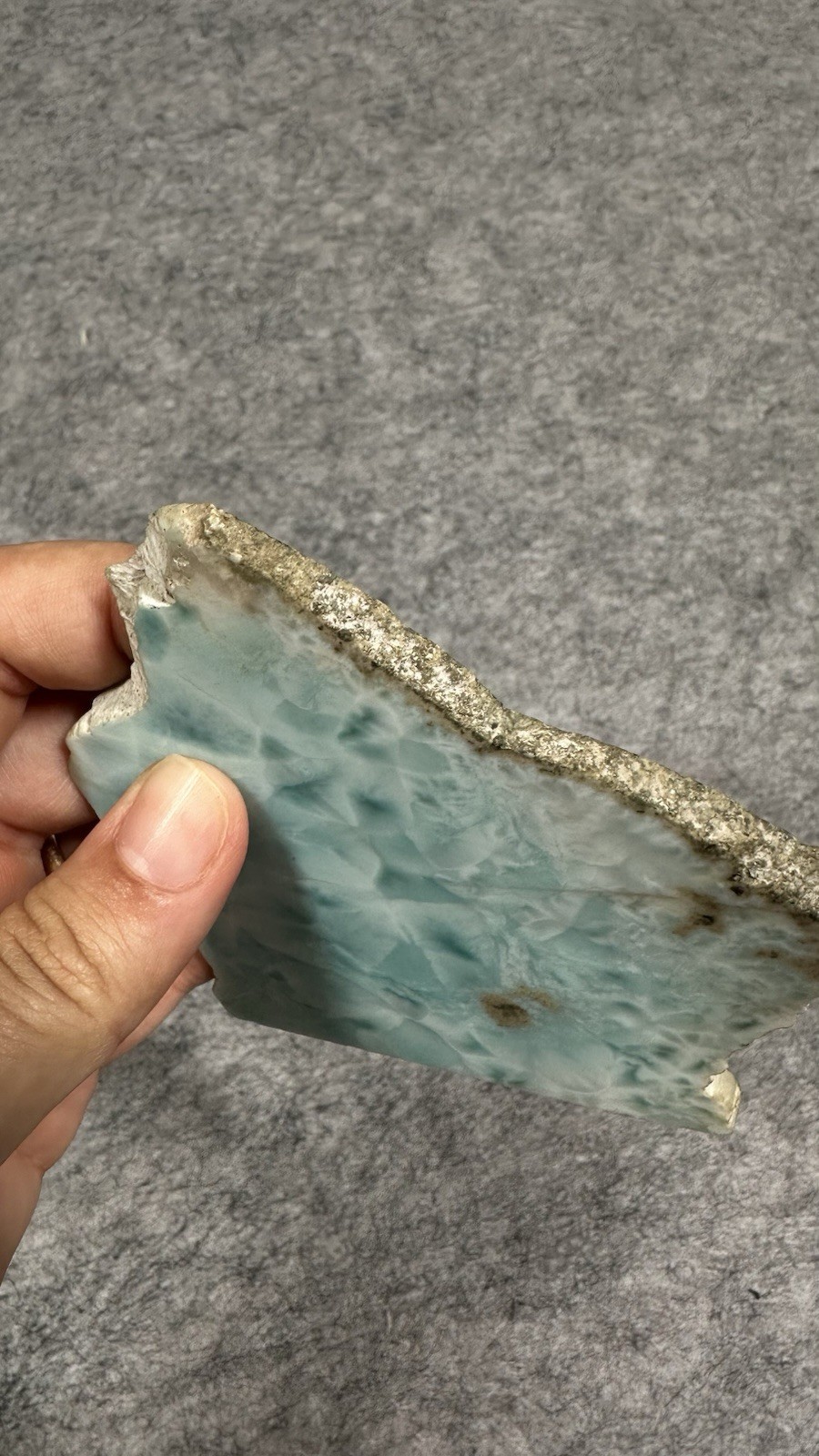 Spiritual Healing Larimar Natural Authentic Slab Rough Blue Gem Stone 98g