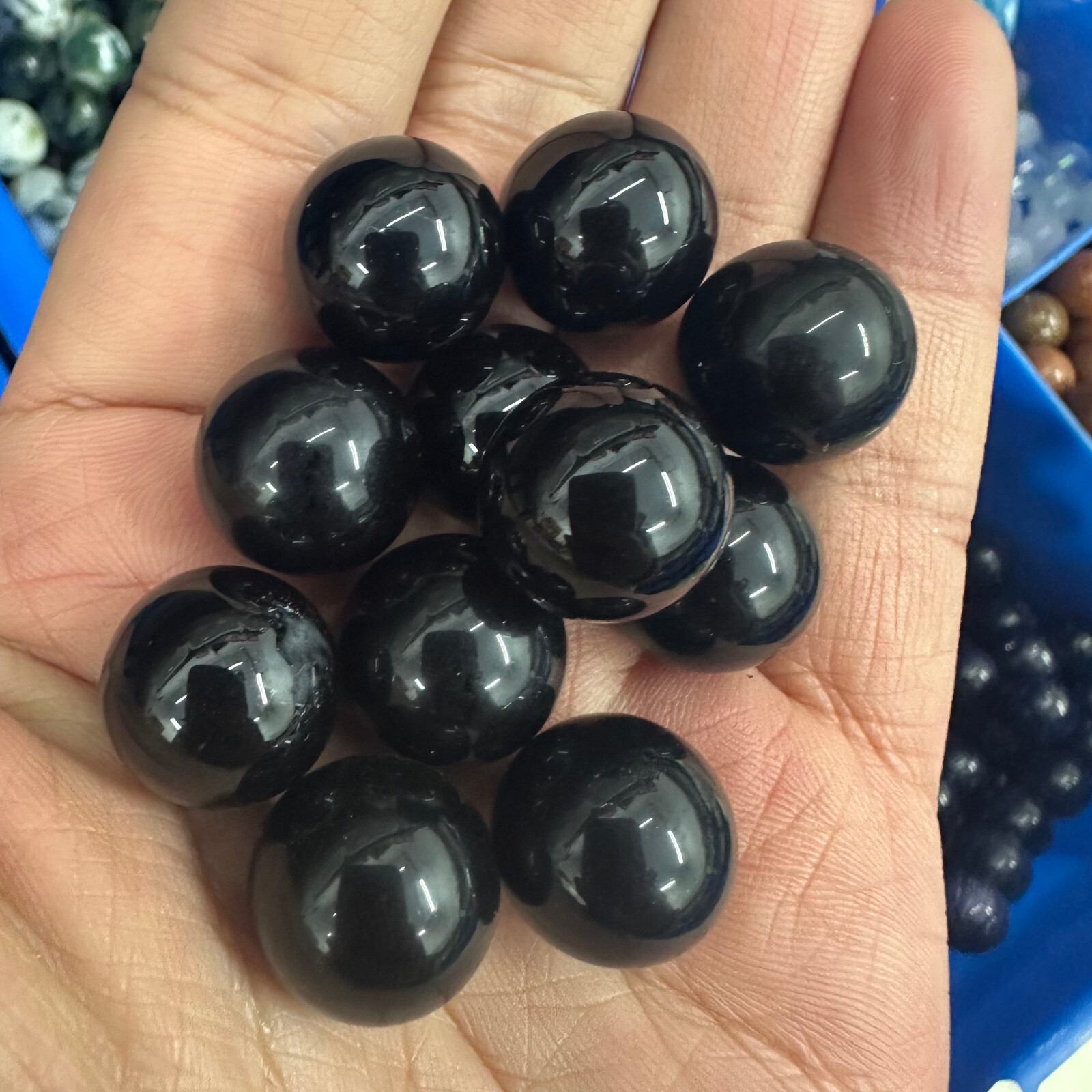 10PC Wholesale Natural Obsidian Ball Quartz Crystal Sphere Energy Healing Stone