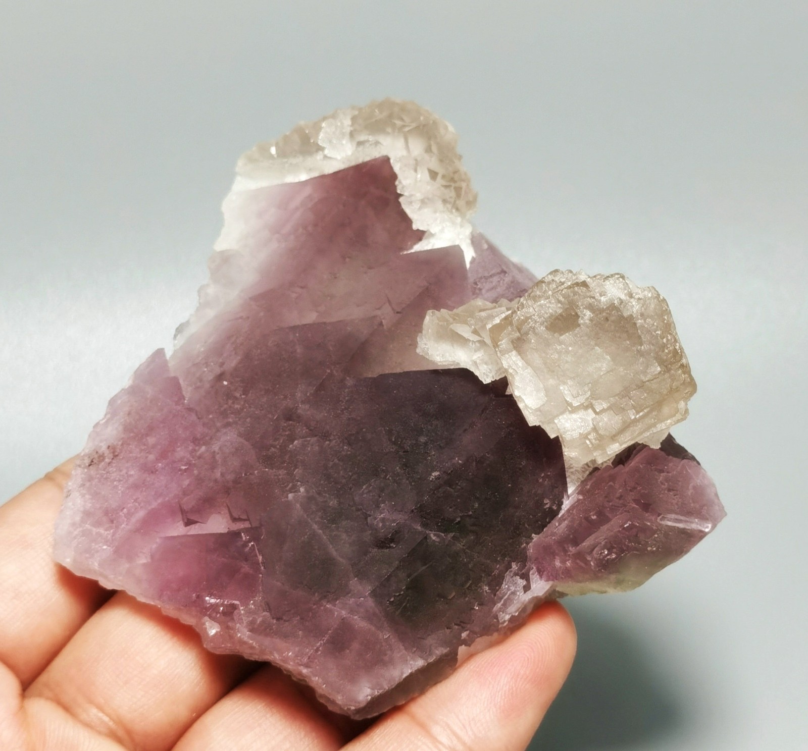 Rare Natural Purple Octagonal Fluorite Mineral Specimen China