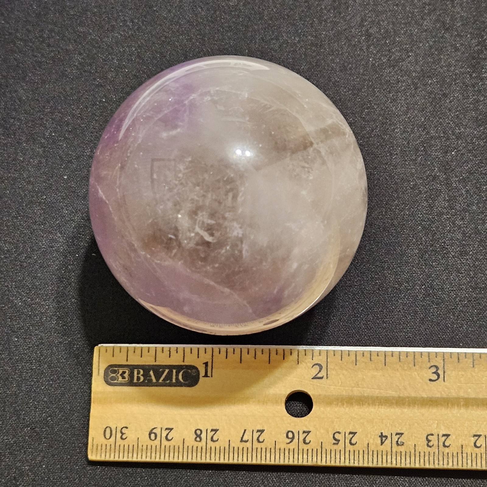 Natural Ametrine Quartz Crystal Ball, Translucent Amethyst Sphere, Rainbows 263g