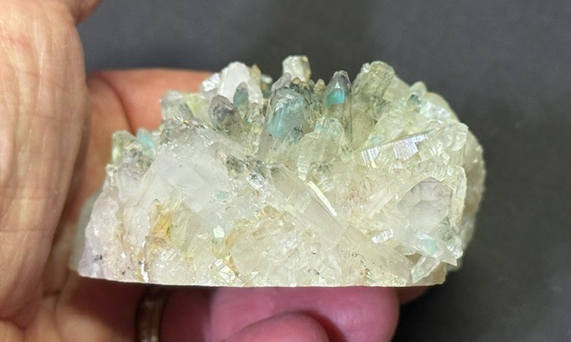 SEE VIDEO: RARE AJOITE INCLUDED QUARTZ CLUSTER, MESSINA MINE ,SOUTH AFRICA