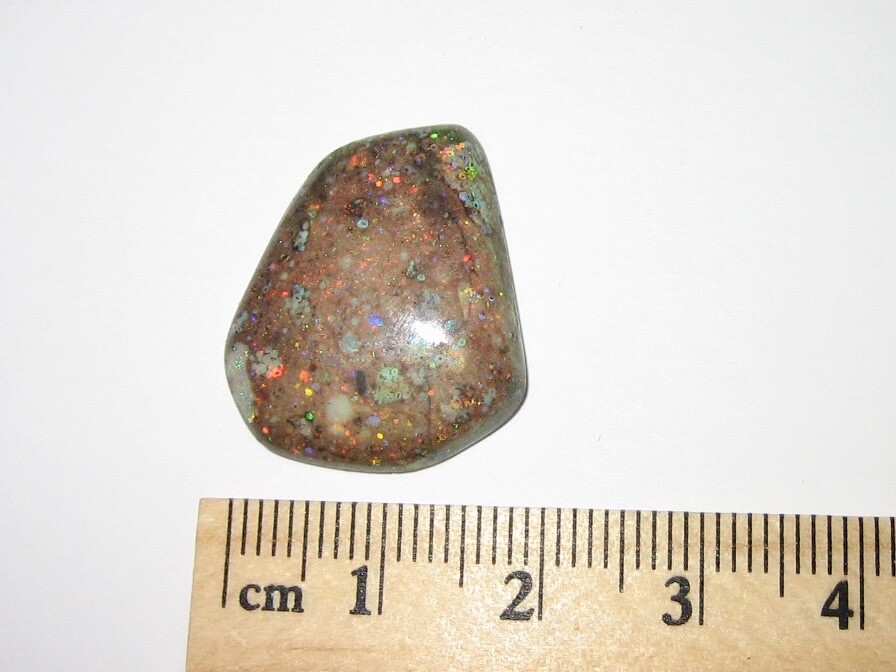 24mm x 20mm POLISHED NATURAL FREE FORM BOULDER OPAL CRYSTAL CABOCHON ~ 14cts *A1