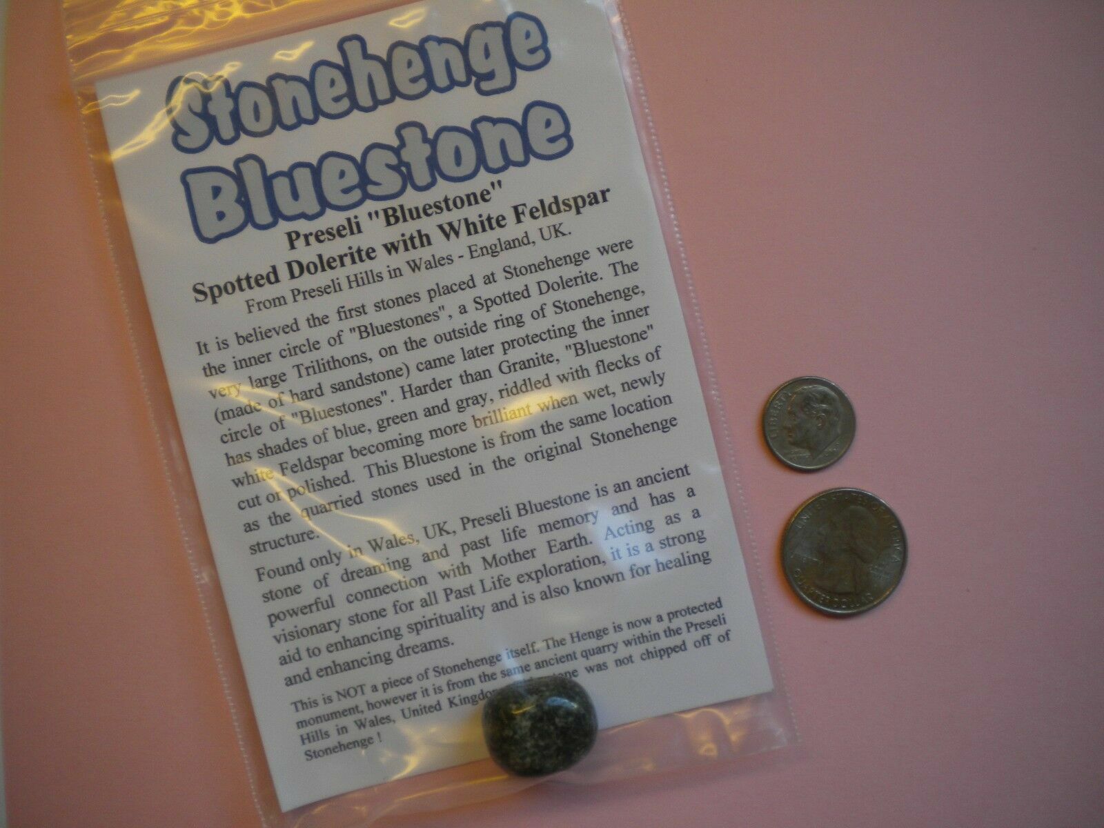 STONEHENGE BLUESTONE Preseli Polished Stone Spotted Dolerite White Feldspar
