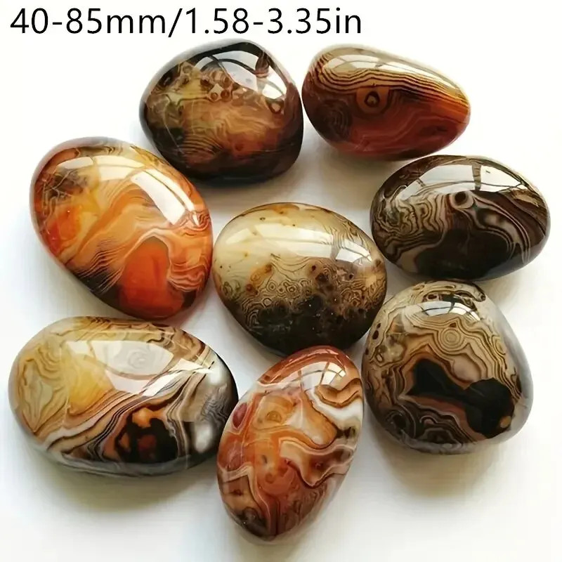 Big Silk Agate Raw Stone Handle Piece No Engraved Pebbles Raw Stone Grab Piece