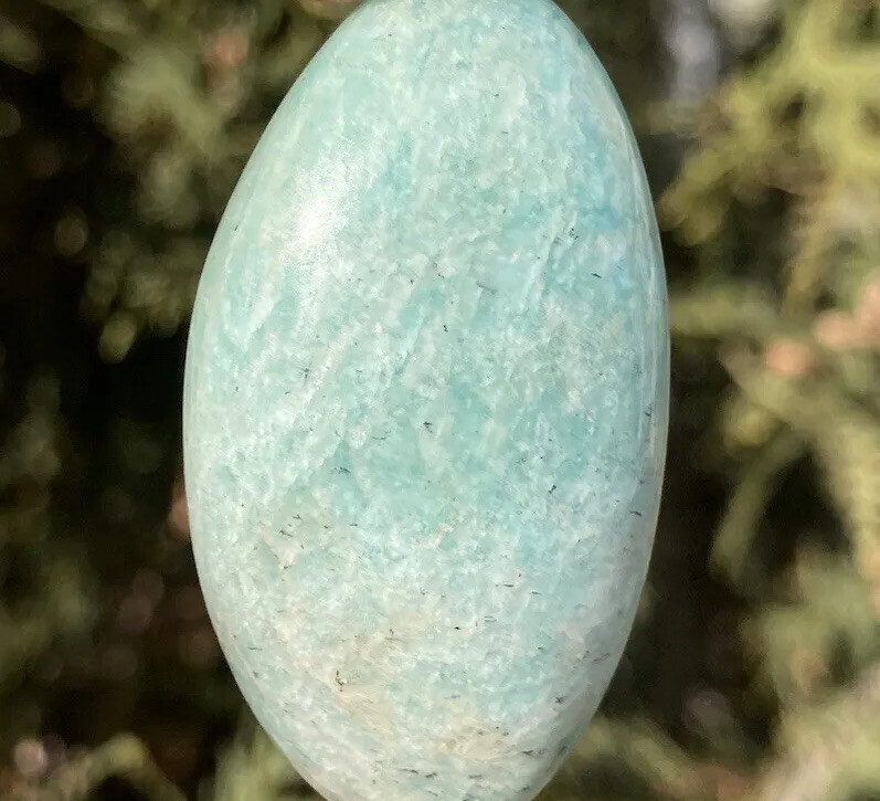 Handmade Polished AMAZONITE Healing Crystal Palm Stone Pebble MADAGASCAR 1.92″