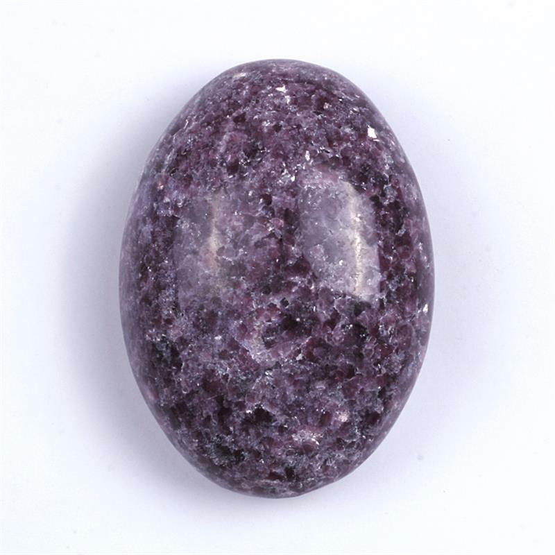 Natural Purple Lepidolite Palm Stone Crystal Healing Reiki Polished Worry Stone
