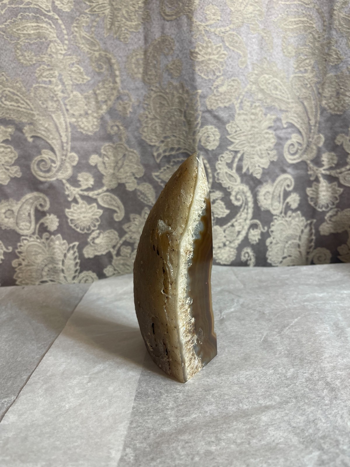 Polished Agate Geode 1 pound 12 ounces – About 6-1/8″ Tall