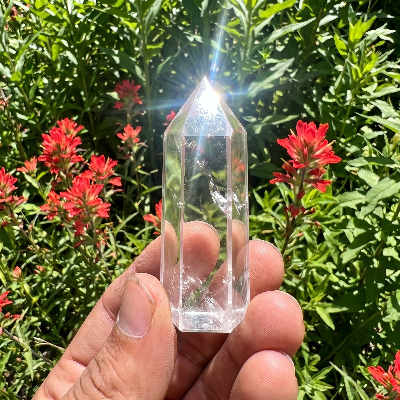 Natural Clear Quartz Crystal Point Healing Obelisk Wand Reiki Meditation 3-3.5″