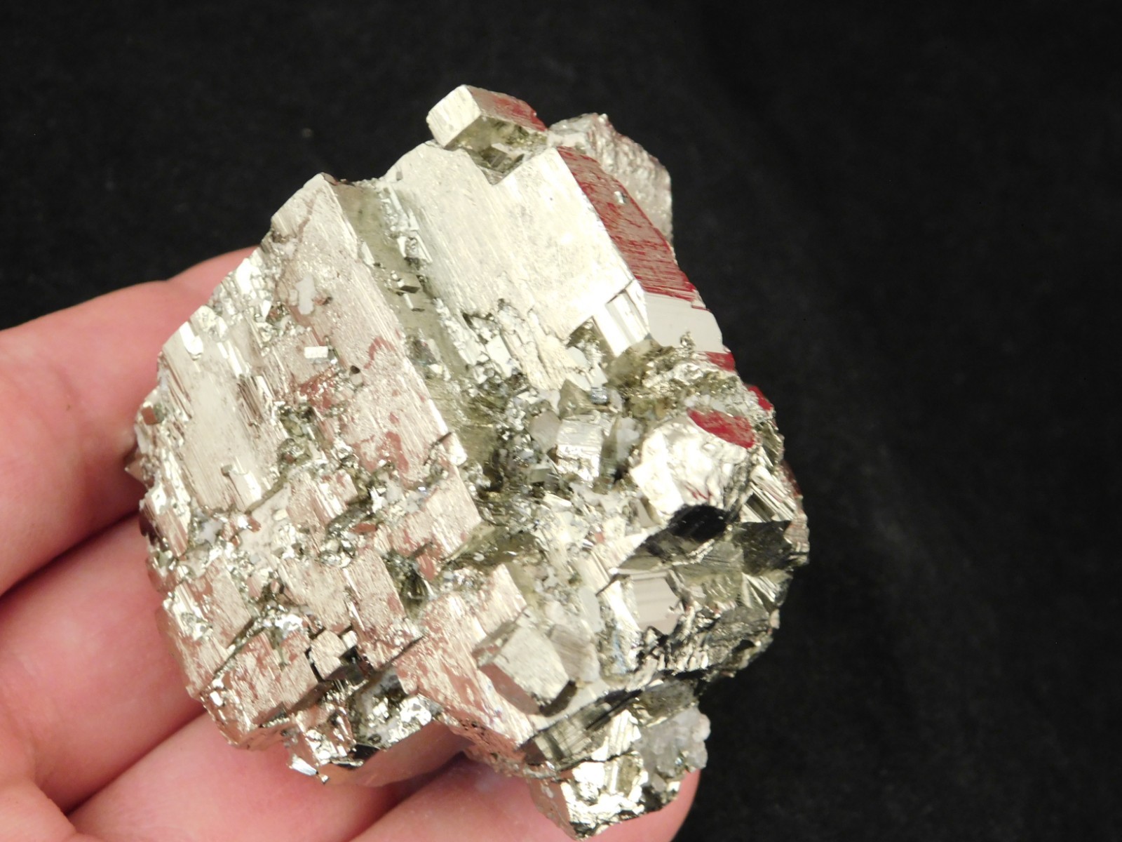 LARGER 100% Natural STEPPED PYRITE Crystal CUBE Cluster Huanzala Mine Peru 317gr