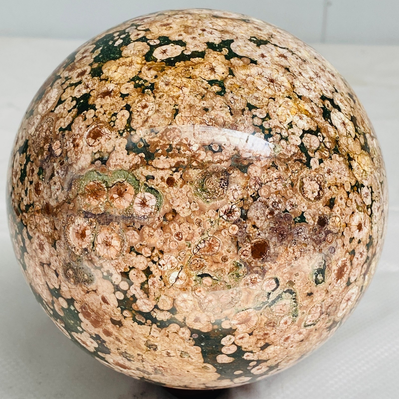 Natural Polished Pink cherry blossom agate BALL Madagascar 3680G ( 8.11LB )