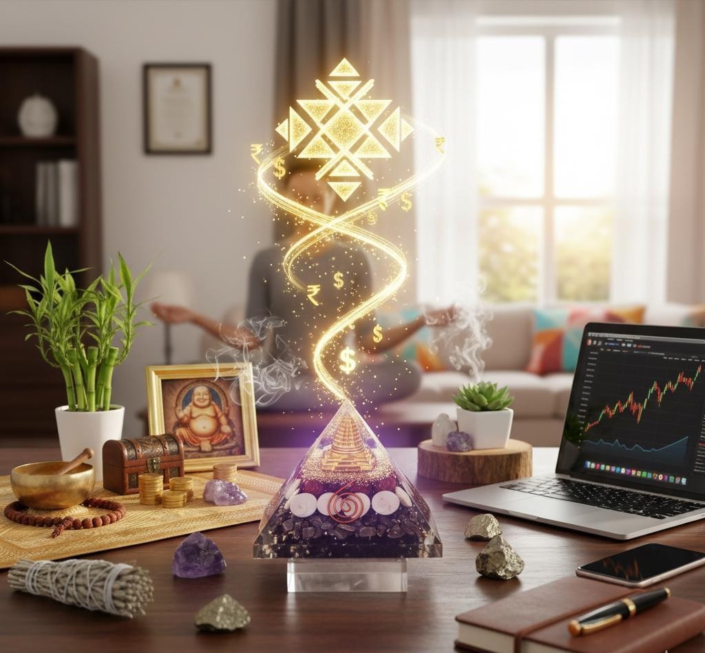 Orgonite Pyrite Pyramid Vastu Money Magnet Feng Shui EMF Protection and Healing