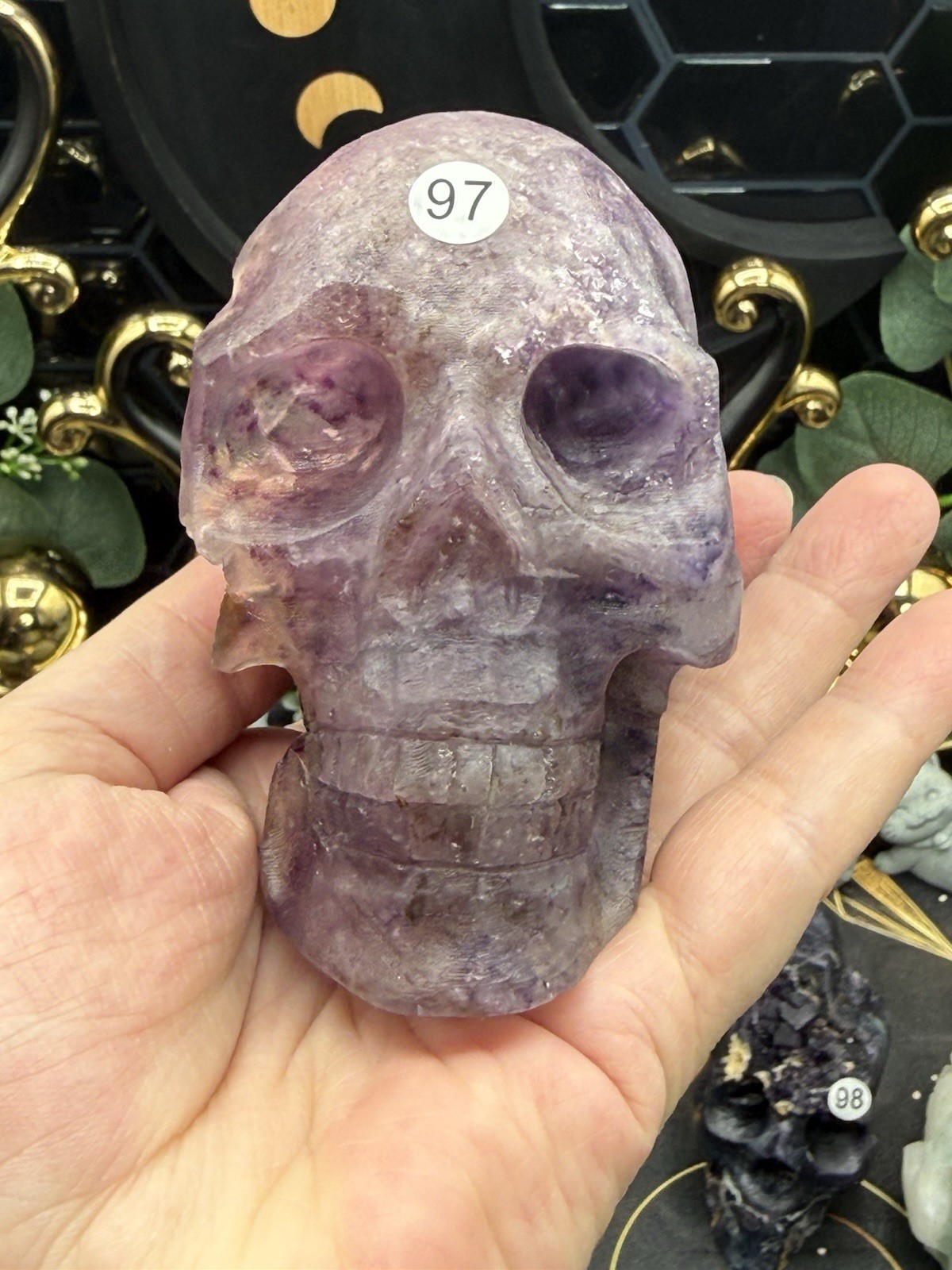 Natural Fluorite Skulls Raw Specimen Feather cube blue purple green free ship