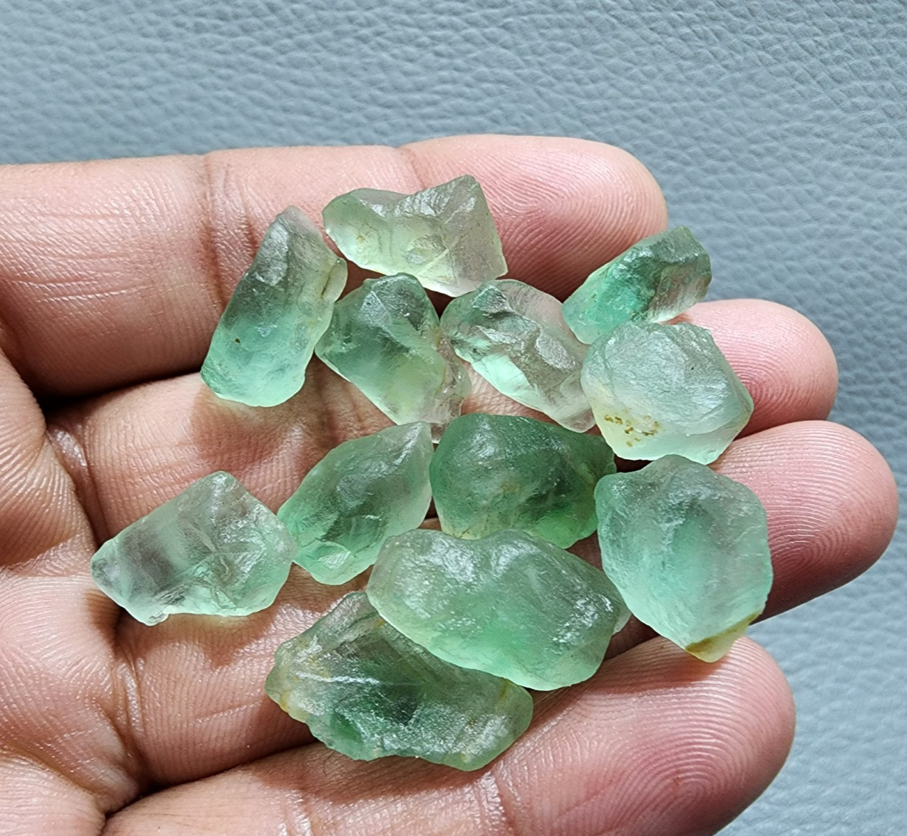 12 Pcs Amazing AA+ Green Fluorite Rough Gemstone Crystal Rough Raw Size 15-22 MM