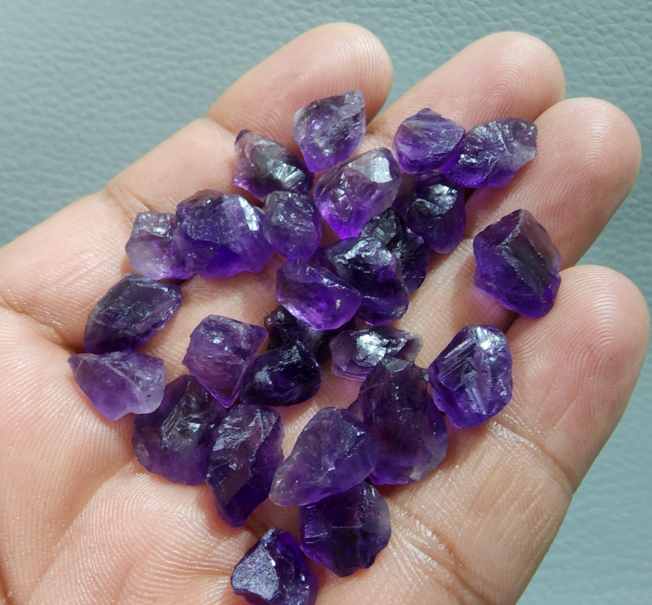 Raw Size 11-15 MM Beautiful Purple Amethyst Rough Gemstone 30 Pcs Crystal Rough