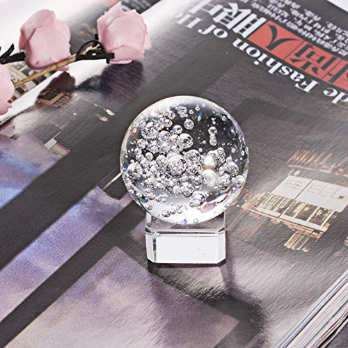 LONGWIN 1.6 Inch Crystal Bubbles Ball Glass Decorative Balls with Stand 40mm