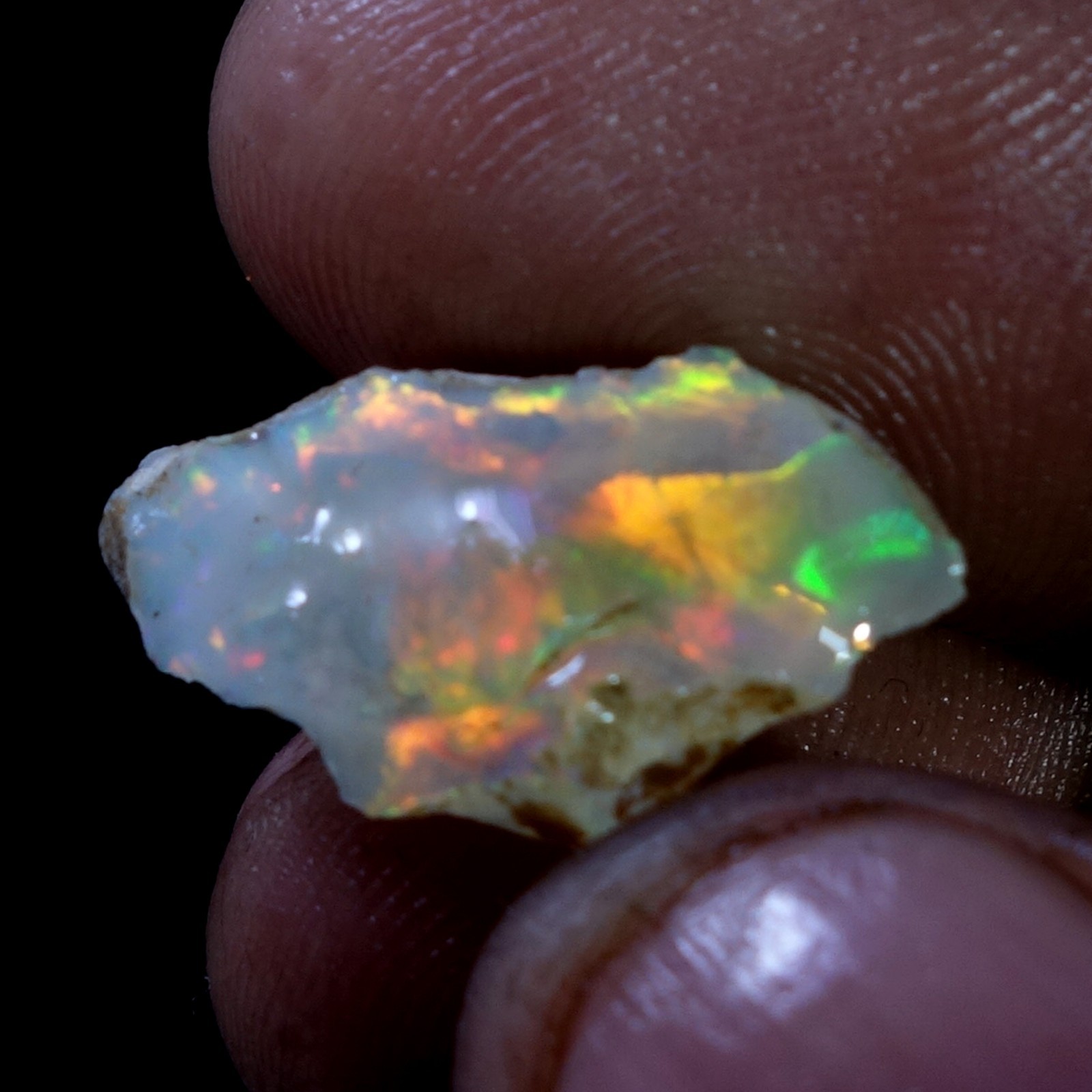 AA+ Ethiopian Dry Opal Rough Entreated Welo Opal Multi Fire Color Flash 06.90Cts