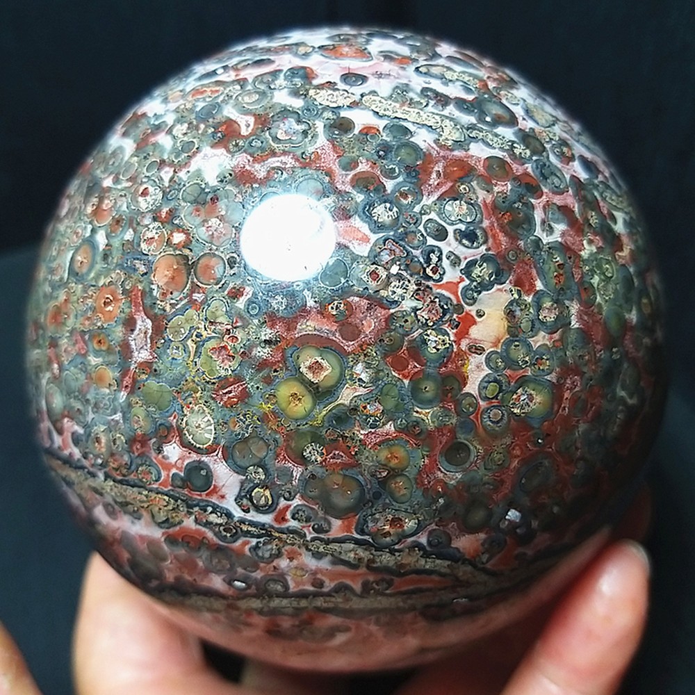 RARE 1186G Natural Polished Colorful Agate Crystal Ball Healing Madagascar A4897