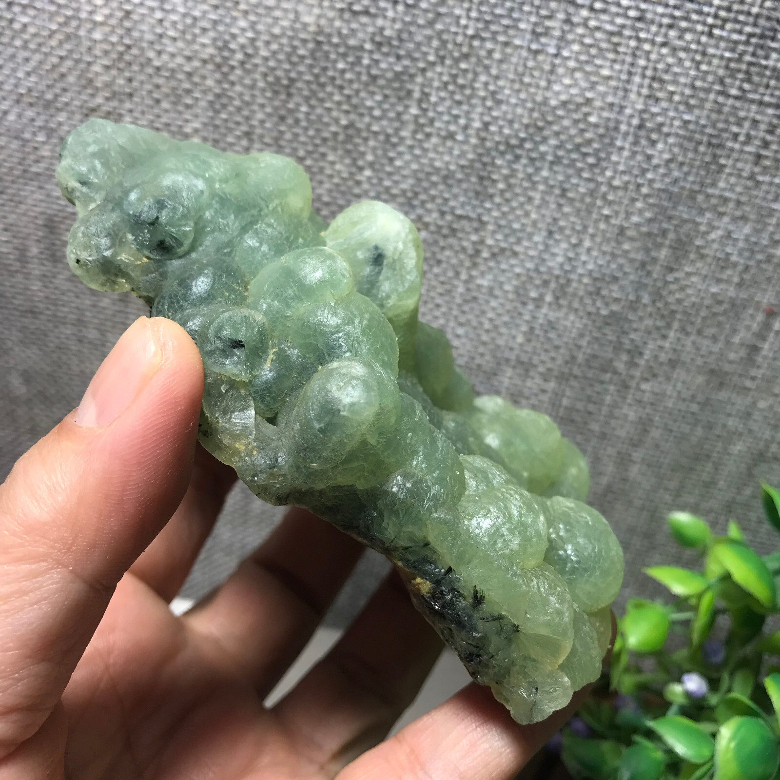 265g Natural Green chalcedony grape agate crystal specimen Indonesia 05