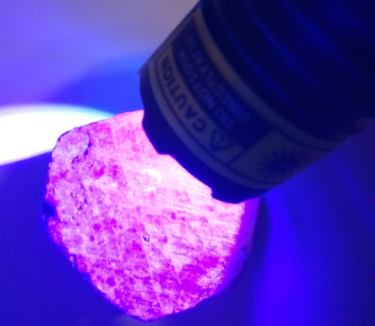 Ruby Corundum Record Keeper Triangles Biotite Mica with UV Reactive Fluorescent