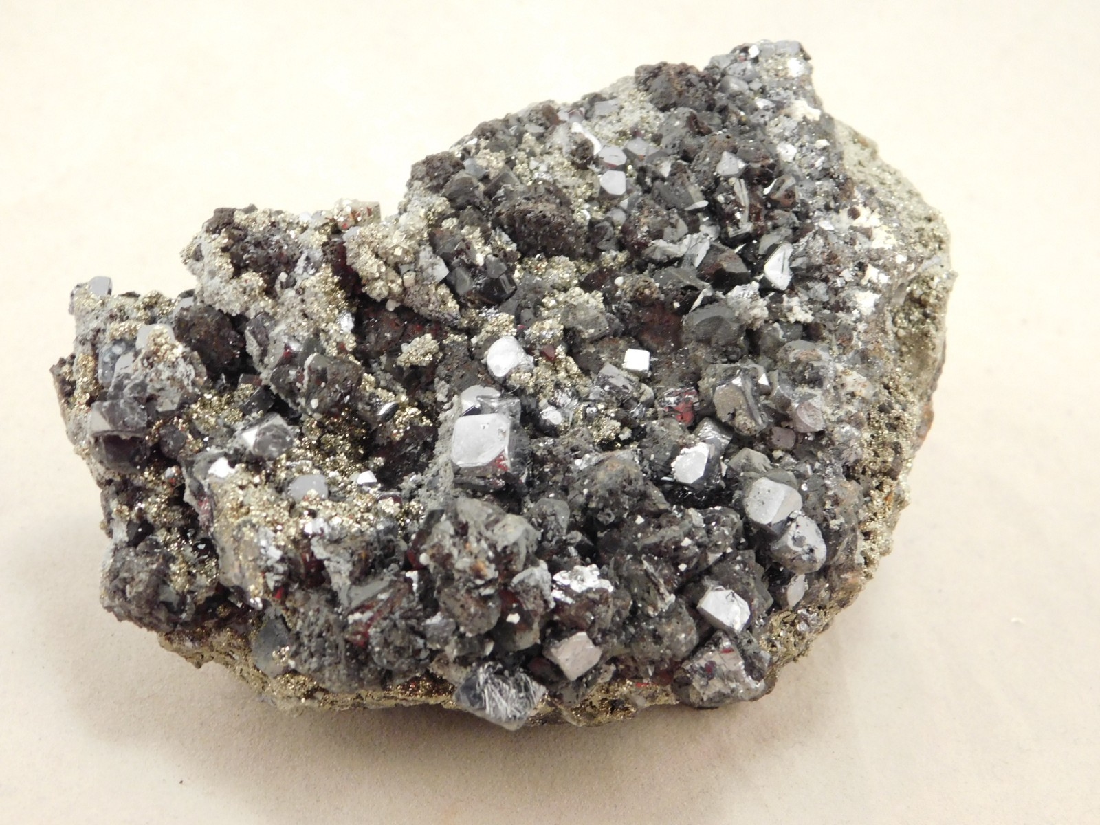 Big! Galena Crystal CUBE Cluster with Druzy PYRITE and Sphalerite Peru 538gr