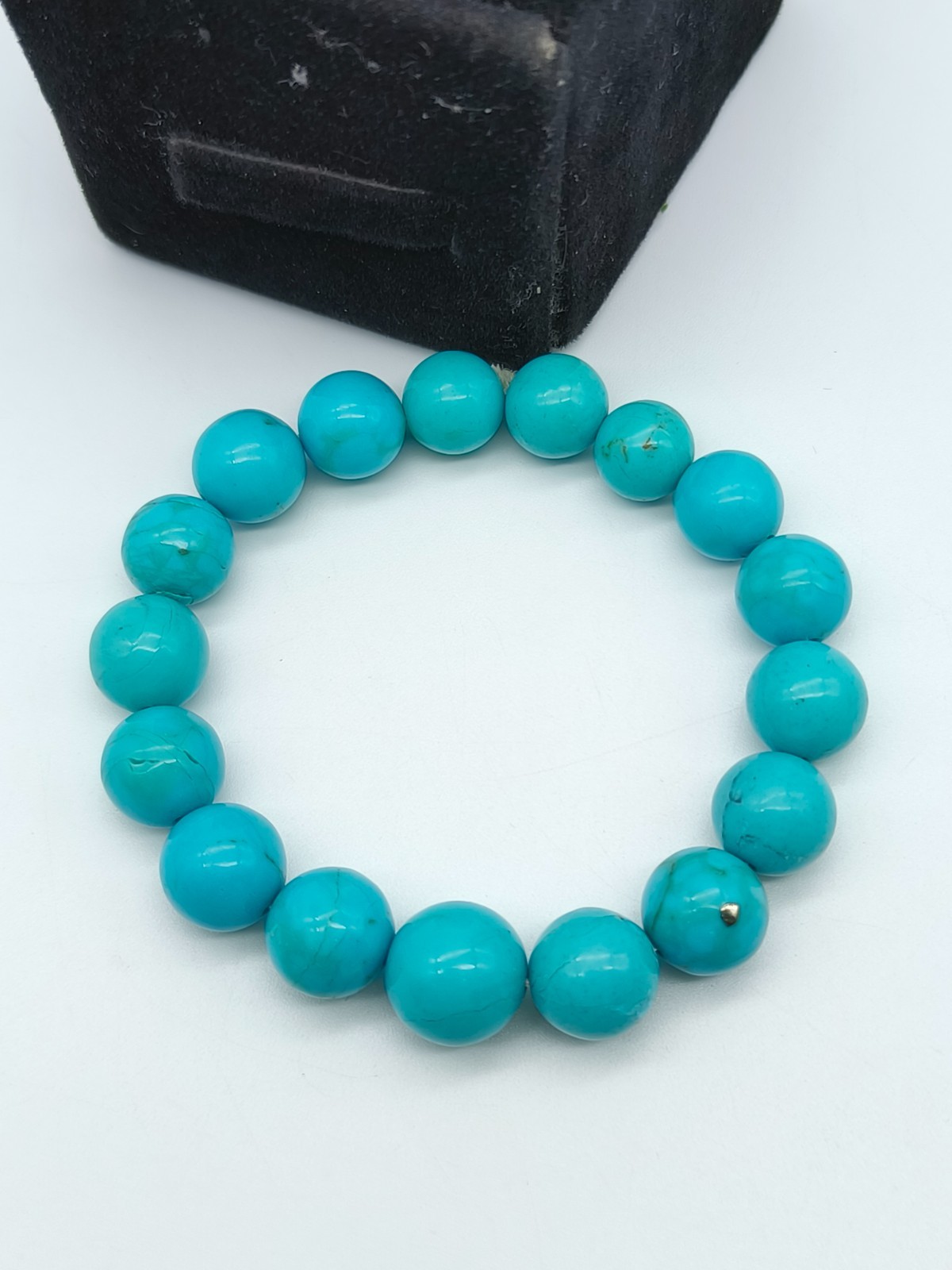 Natural Turquoise Beads Stretchable Bracelet-10/12mm Beads, Bracelet 7-8 Inch