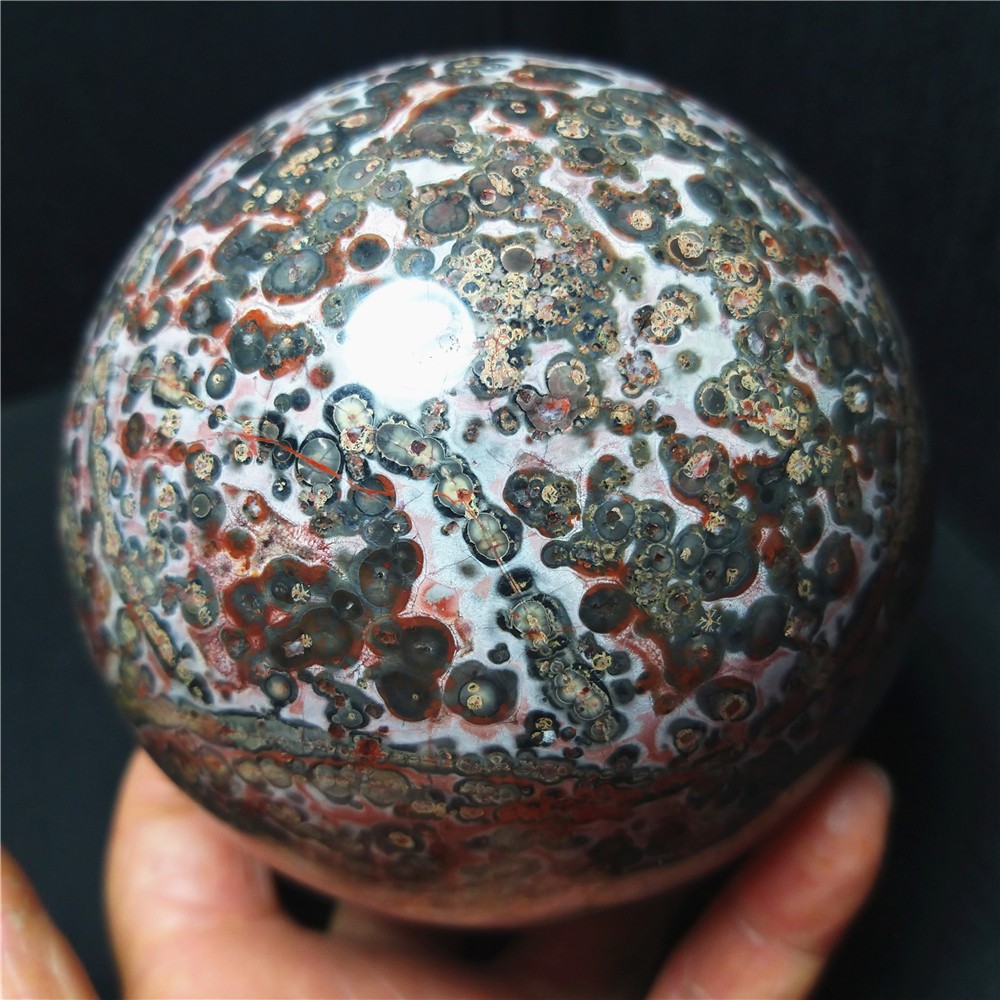 RARE 1186G Natural Polished Colorful Agate Crystal Ball Healing Madagascar A4897