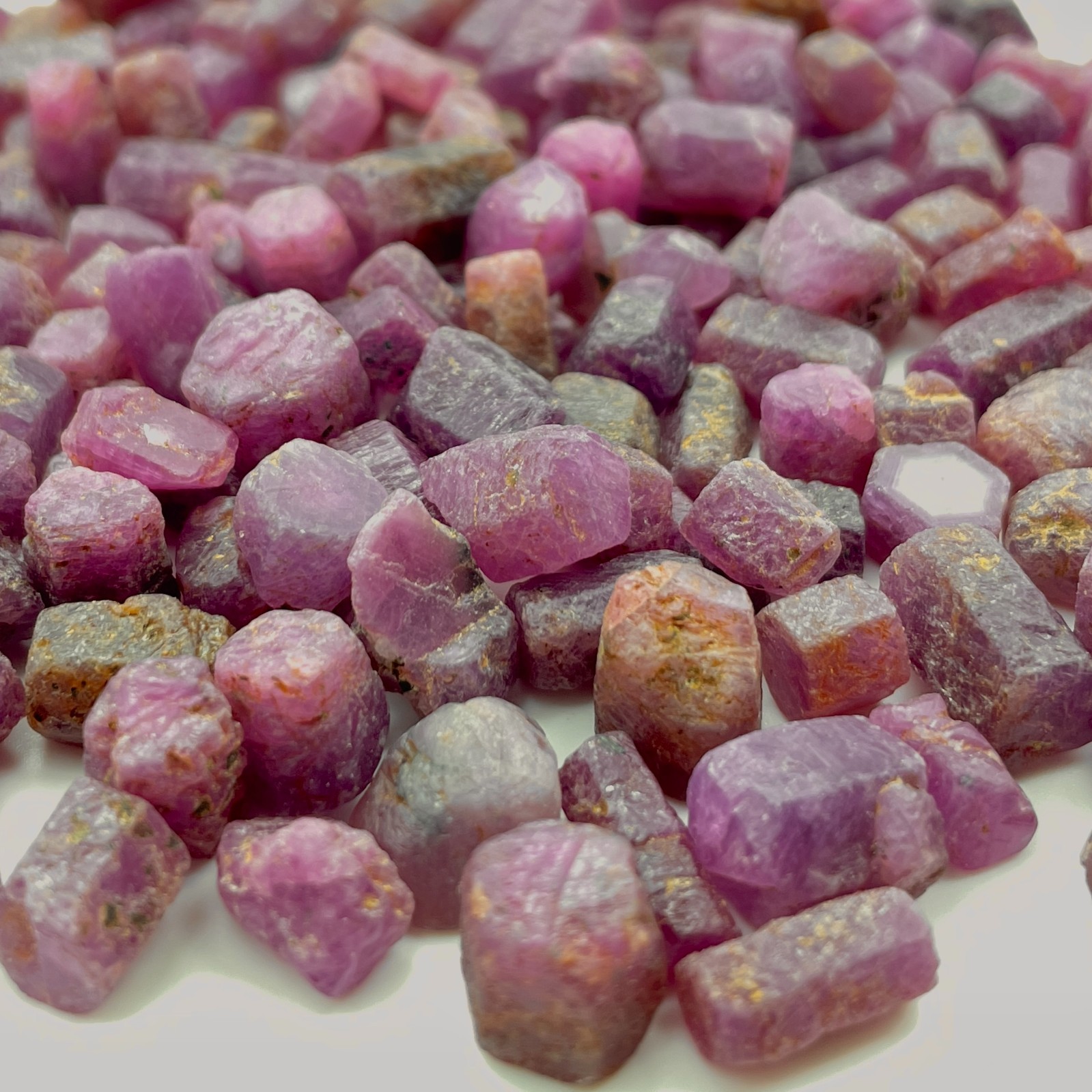 Natural Pink Ruby Rough Gemstones 7-12mm | Raw Ruby Pencils for Jewelry Making