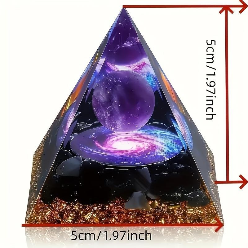 Amethyst Crystal Ball Pyramid Raw Stone Home Decor Wealth Stress Relief Reiki