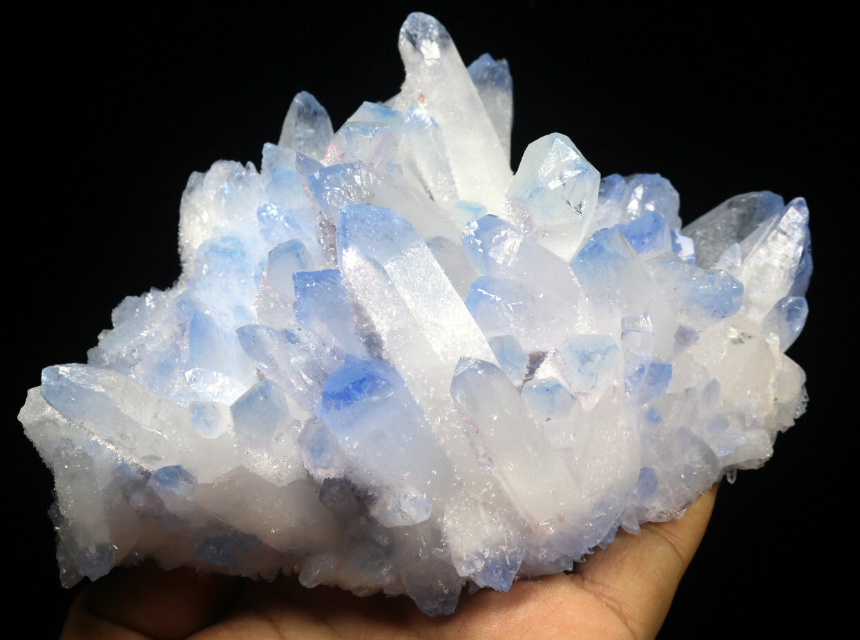 1.9lb Rare Beatiful Blue Tibetan Ghost phantom Quartz Crystal Cluster Specimen