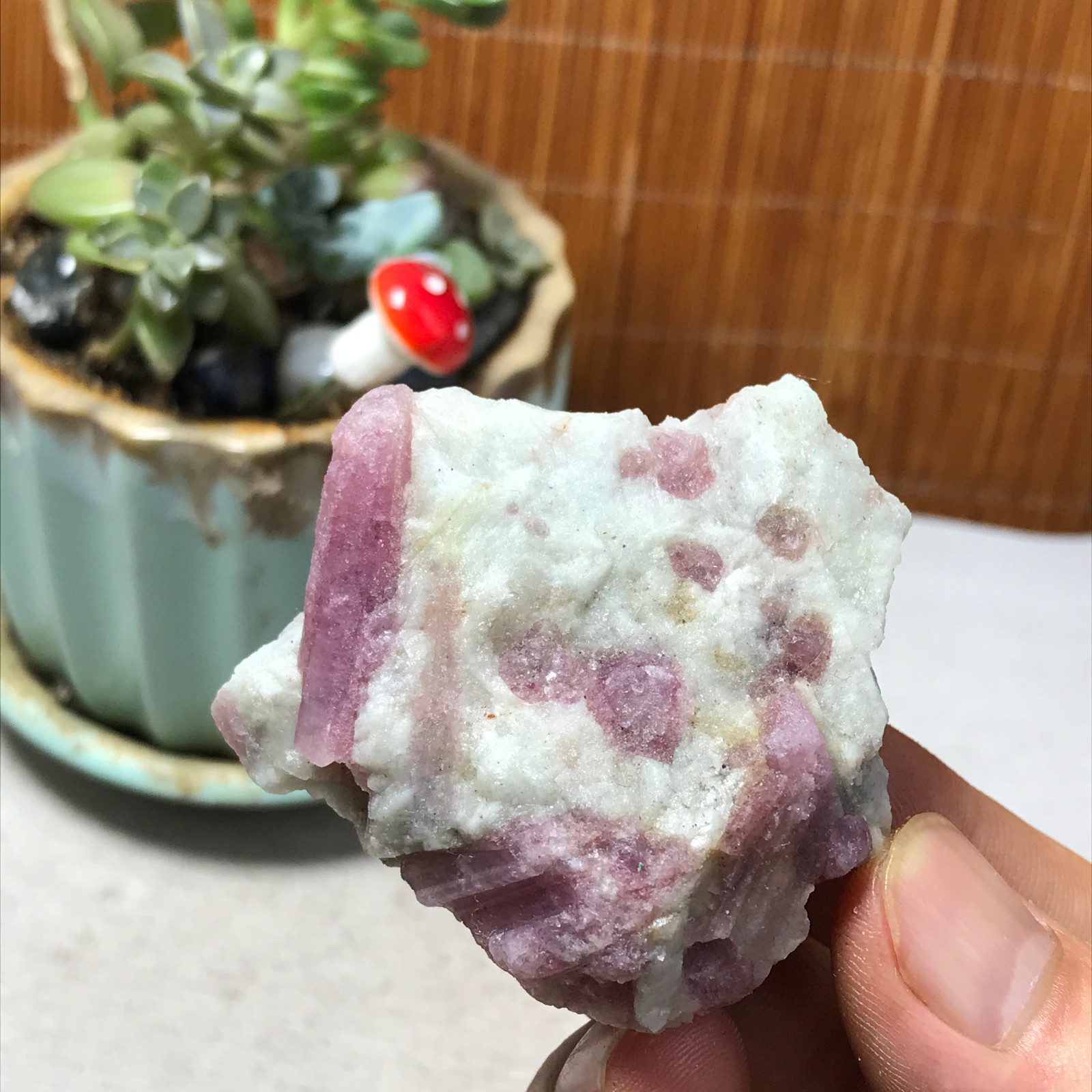 Natural red Tourmaline acanthconite Crystal rough original Specimen 60g A6562