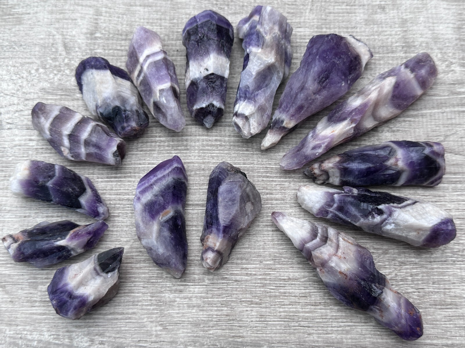 Grade A++ Chevron Amethyst Rough Stones, 2″ – 4″ Natural Chevron Amethyst Point