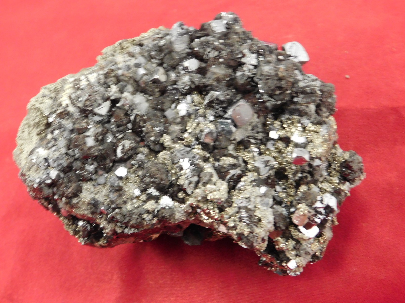 Big! Galena Crystal CUBE Cluster with Druzy PYRITE and Sphalerite Peru 538gr