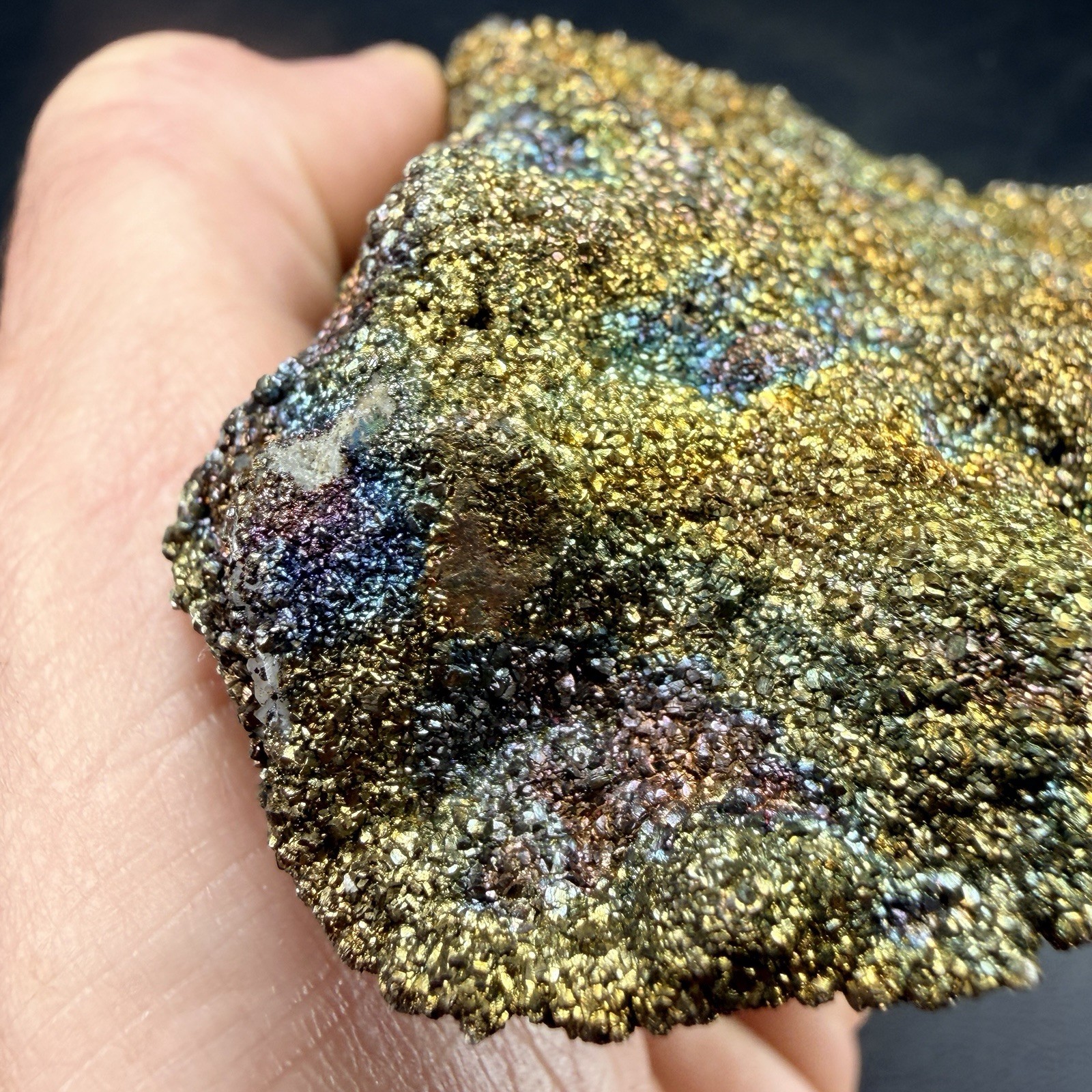 Iridescent Chalcopyrite Calcite Crystals on Matrix / Missouri *Video