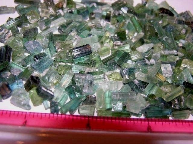 Tourmaline crystal blue green all natural mine rough 80 carat lots 40 + pieces