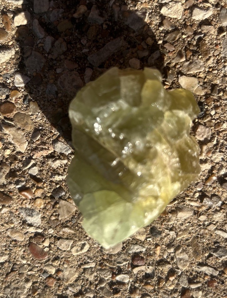 Green Calcite Specimen Translucent Mineral Rough Cut Stone 56 grams 2.5 in.