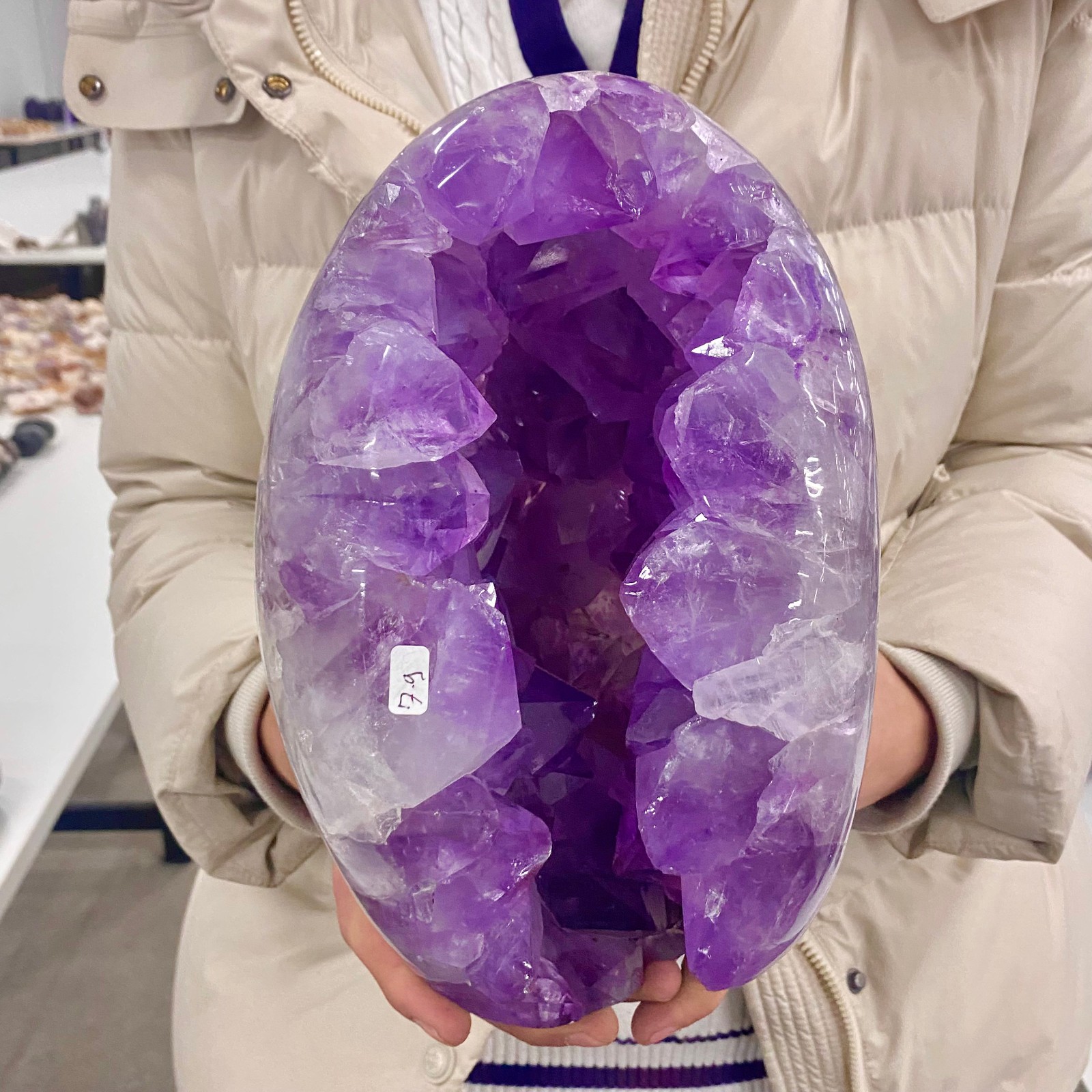 17.41LB Large Natural Amethyst geode quartz cluster crystal specimen Healing