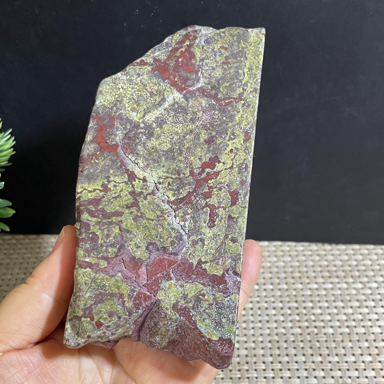 501g Raw dragon blood stone Jasper Rough polished Crystal gemstone slab