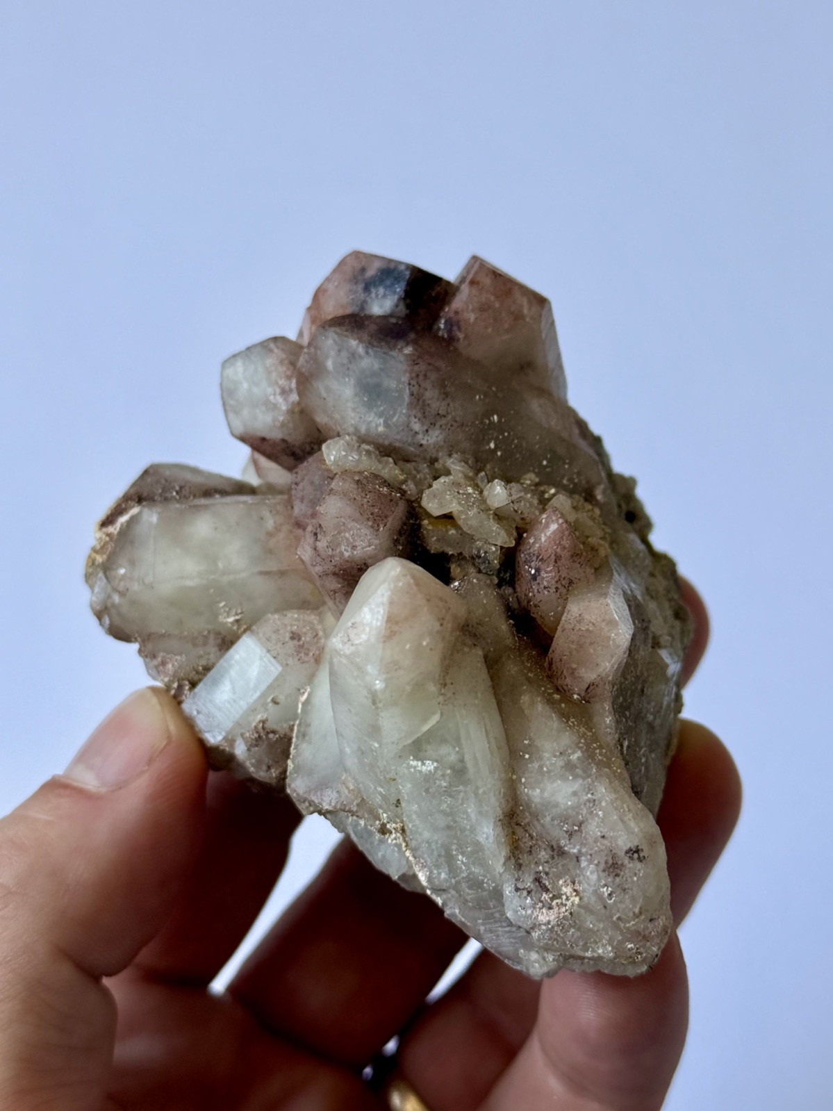 Hematite Quartz Crystal Cluster Red Feather, CO- 9.2cm – 236.5g – ID91
